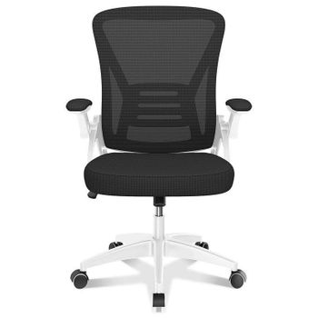 Silla de oficina ergonómica Naspaluro con soporte lumbar regulable y ruedas