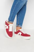 deportivas retro rojas con plataforma en ancho especial