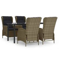 juego de comedor de jardin 5 piezas ratan sintetico marron vidaxl