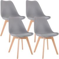 juego de 4 sillas de comedor linares plastico gris 50x49x83 cm clp