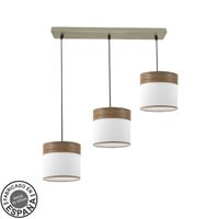 regleta cloe 3xe27 cueroblanca-madera oscura regx60x16 cm