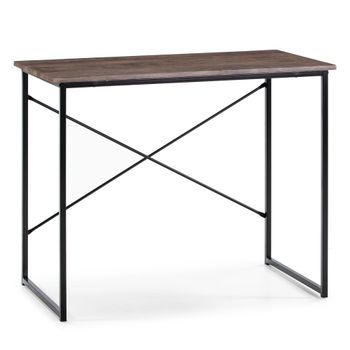 Mesa de escritorio negro, estilo industrial, 90 x 50 x 74 cm
