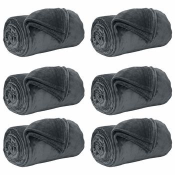 Mantitas De Sofá 6 Uds. Gris Oscuro 220 X 240 Cm 8.24 Kg Lana Vidaxl