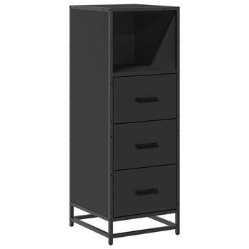 Armario De Baño Madera Contrachapada Negro 35x37,5x100 Cm Vidaxl