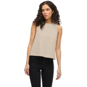 Vila Blusa Top Lania Short - Feather Gray para mujer
