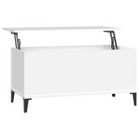 mesa de centro madera contrachapada blanco 90x445x45 cm