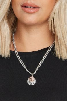 Collar Plateado De Doble Cadena