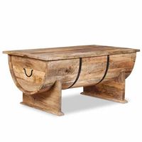 mesa de cafe - mesa de centro de madera maciza de mango 88x50x40 cm