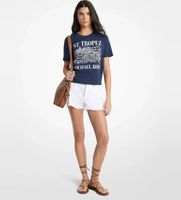michael kors para mujer ms6520k97j camiseta tropez marino m casual algodon manga corta