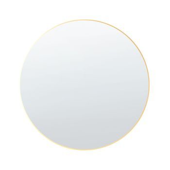 Espejo De Pared De Vidrio Dorado 80 Cm Marco Accesorio Decorativo Annemasse