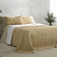 colcha verano jacquard reversible diseno rayas trigo 90 x 190200 cm - trigo - burrito blanco