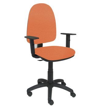 Silla De Oficina Ergonómica Con Mecanismo De Contacto Permanente Y Regulable En Altura  Asiento Y Respaldo Tapizados En Tejido Bali Color Marrón (brazos Regulables En Altura) Piqueras Y Crespo Modelo 04cp