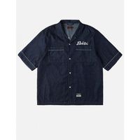 evisu camisa manga corta 2eshtm6ss1028 ht denim ss shirt w logo e-indr rinse indigo para hombre