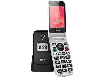 Móvil - SPC Polaris, Negro, 1400mAh, 4G para Mayores, GPS, Teclas Grandes, Botón SOS, Compatible con app gestión remota Care