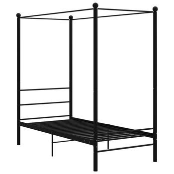 Cama Individual | Cama Para Adultos | Estructura De Cama Con Dosel Metal Negro 100x200 Cm