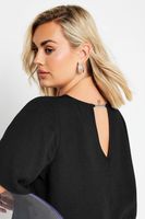 yours blusa negra con cadena en espalda mujer curvy y tallas grandes yours