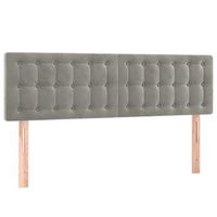 cabecero accesorio para dormir mueble de dormitorio acolchado 2 piezas 72 x 5 x 7888 cm tela de terciopelo gris claro tdl0206429