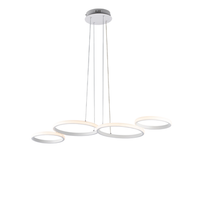 atena suspension en metal y aluminio lacado en blanco con led cct integrado  mando a distancia y cables electricos orientables 100 x 64 bl287-sbc