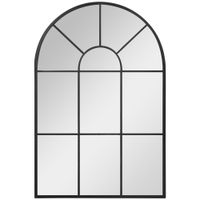homcom espejo decorativo de pared 60x91cm espejo de ventana de metal para salon dormitorio entrada estilo moderno negro   aosom espana