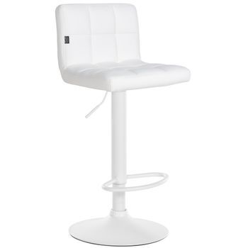 Taburete De Bar Feni En Polipiel Simil Cuero Blanco 40x40x85 Cm Clp