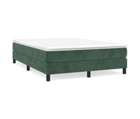 cama box spring con colchon terciopelo verde oscuro 140x190 cm