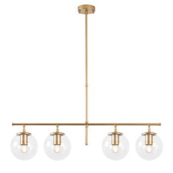 Lámpara De Techo Roe-10785 Oro Brillante Metal Vidrio 81x15x36-76 Cm