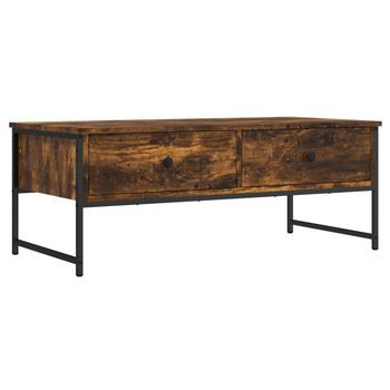 Mesa De Café - Mesa De Centro Madera Ingeniería Roble Ahumado 101x49x39,5 Cm