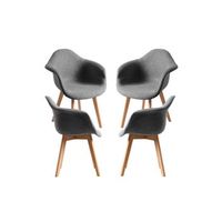 pack 4 sillas belu tela de tela 834843 cm - gris oscuro