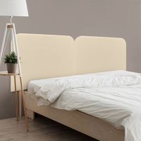 dhome cabecero vainilla curvo tapizado en polipiel 220 dual con patas altura 125cm para pared acustico absorbente cama dormitorio vainilla 220 dual