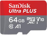 tarjeta micro sdxc - sandisk ultra plus 64 gb 150 mbs uhs-i v10 a1 c10 adaptador sd multicolor