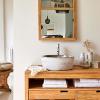 lavabo redondo de marmol gris   40 cm