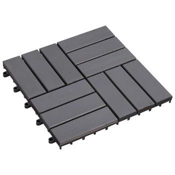 Tile De Decking 30 Uds. Gris 30 X 30 Cm Madera De Acacia Vidaxl