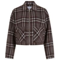 vila abrigo karine jacket - coffee beanblue para mujer