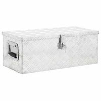 caja de almacenaje de aluminio plateado 70x31x27 cm vidaxl