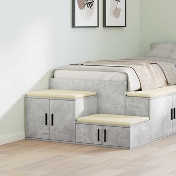 Vidaxl Armario De Almacenamiento 2 Uds. Gris Concreto 103 X 41 X 40 Cm