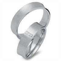 alianzas 8 quilates oro blanco 3 diamantes