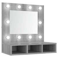 mueble con espejo y led color gris sonoma 60x315x62 cm vidaxl