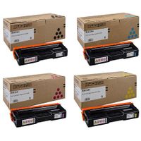 original multipack ricoh aficio sp c250dn printer toner cartridges 4 pack -407543