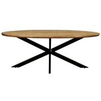 mesa de comedor ovalada 6 personas 160cm madera maciza