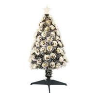 arbol de navidad de fibra optica con 95 luces led blanco calido y 8 funciones de color