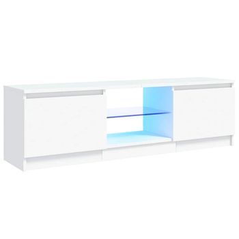 Mueble Tv | Mueble De Salón | Mesa De Tv Con Luces Led Blanco 120x30x35,5 Cm