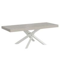 mesa extensible volantis premium cashmere 200304x90 cm con patas blancas