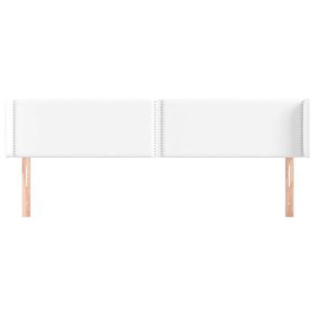 Cabecero Cama Mueble De Dormitorio De Cuero Sintético 183 X 16 X 78/88 Cm Blanco M02_0006352