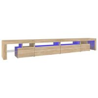 mueble de tv con luces led color roble sonoma 290x365x40 cm vidaxl