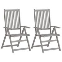 pack 4 uds sillas reclinables jardin  silla de exterior  sillon y cojines madera maciza acacia