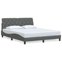 cama matrimonial  cama para adultos  cama sin colchon de tela gris oscuro 160x200 cm