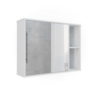 armario con espejo de bano leano 80 x 60 cm vicco