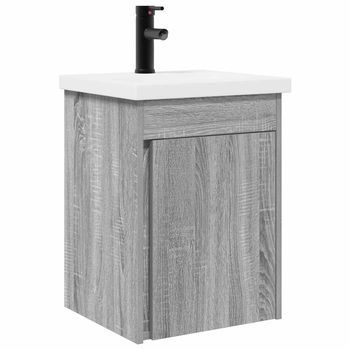 Unidad De Tocador De Baño Con Grifo Sonoma Gris Vidaxl