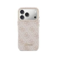 funda para movil guess logo script silicona rosa compatible con iphone 17 pro max