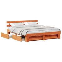 cama matrimonial  cama para adulto  estructura de cama con cabecera marron cera 200 x 200 cm